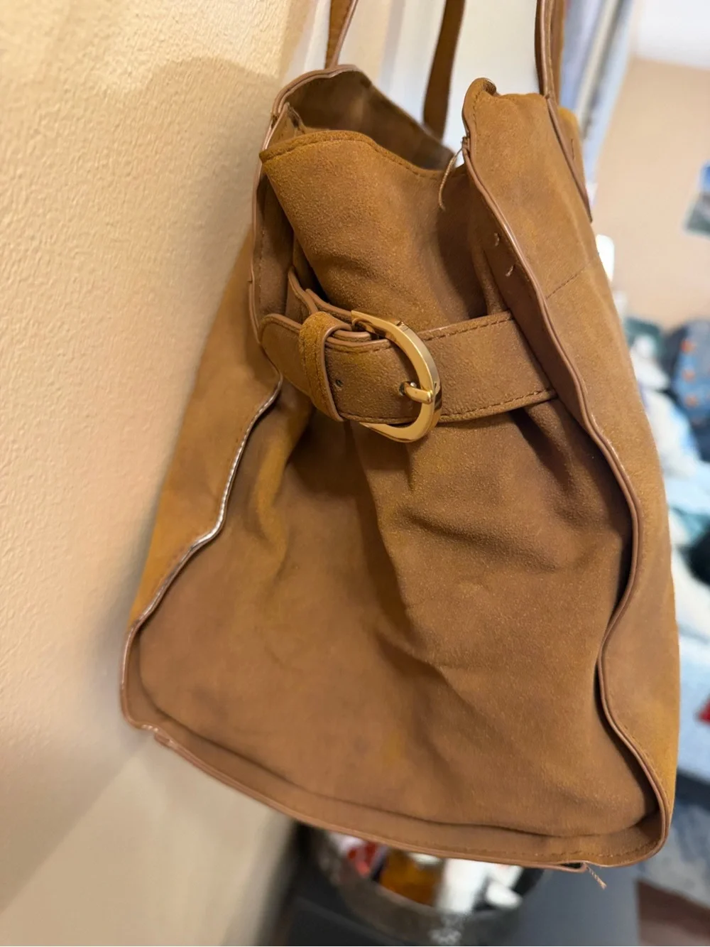 A New Day Faux Suede Tote Bag in Brown